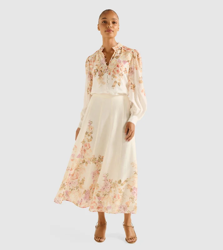 فورايفر نيو LAILANI Floral Printed Midi Skirt